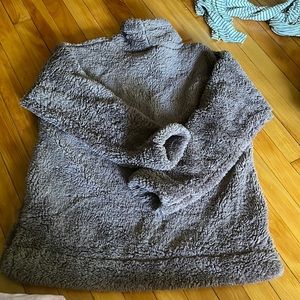 Large fluffy oversized sweater turtle neck